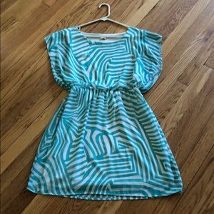 Teal and white dress